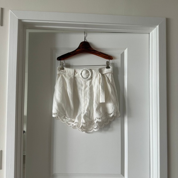 Farm Rio Off-White Richelieu Linen Shorts - Picture 2 of 7